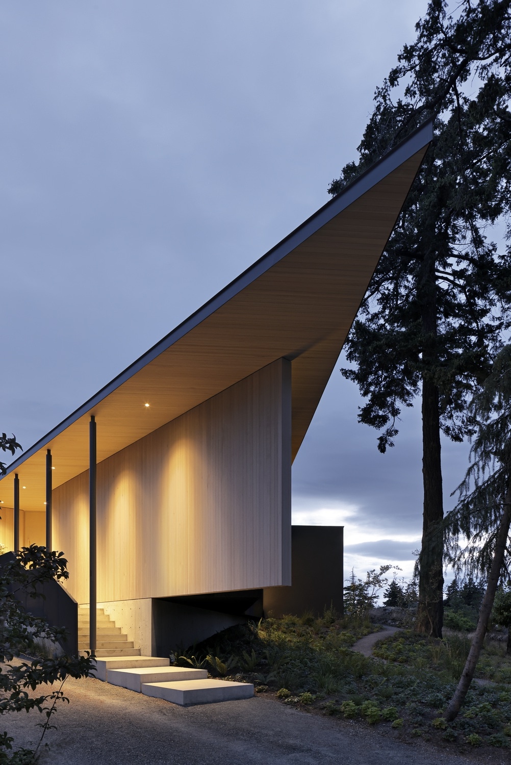 Shoreline residence — modern architecture nestled among trees