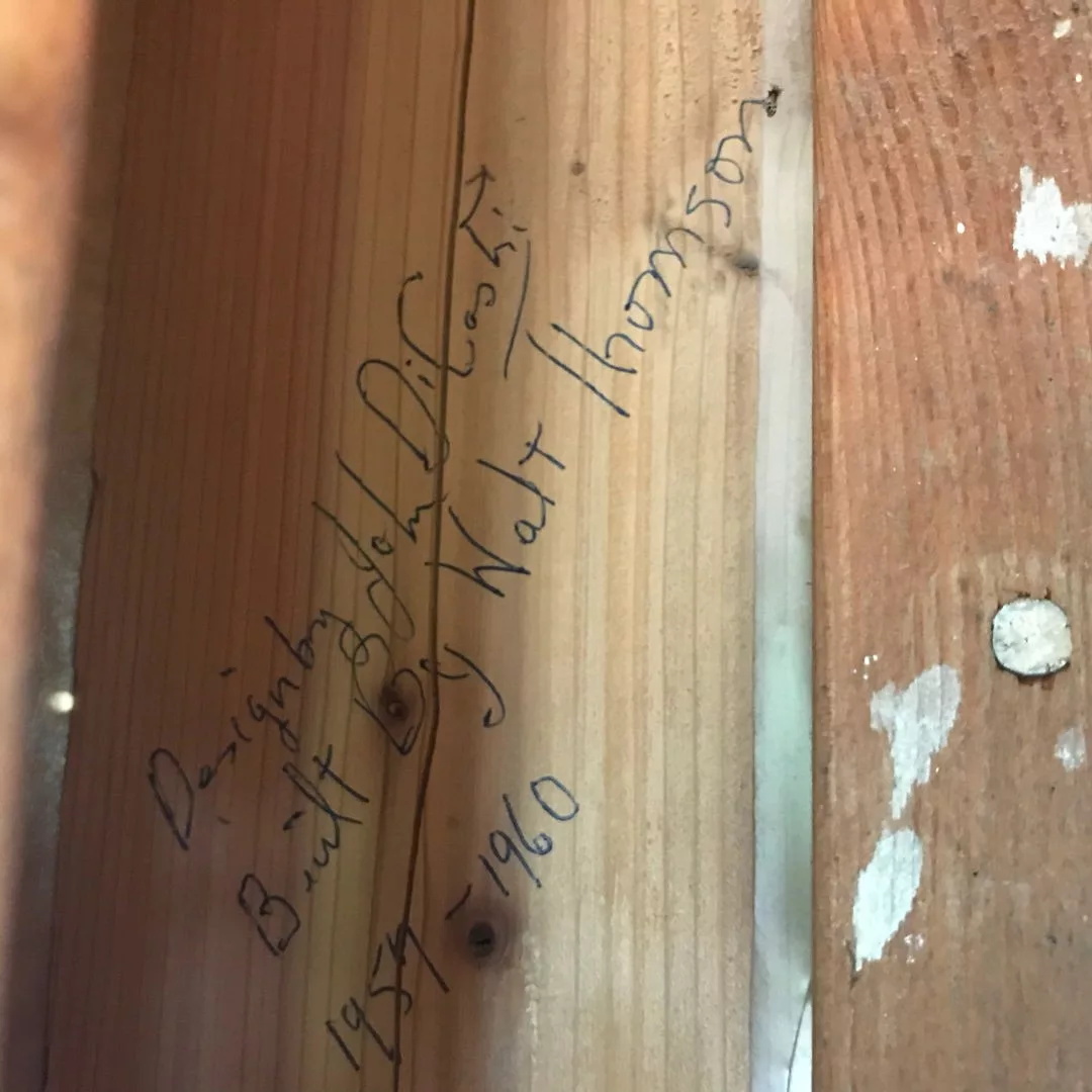a secret message in the walls, left by the original builder back in 1957